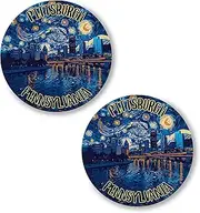 [No Thorns Media] Pittsburgh Pennsylvania 2 Pack Pinback Buttons 2.25" Fun Pins for Clothes, Backpacks, Hats, and Jackets - Cartoon, Retro, and Punk Style Lapel Badges, Slogans, and Party Pins ID45000, Metal, no