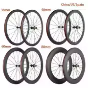700C Carbon Road Bike Clincher Wheelset 38/50/60/88mm Basalt Brake Wheelset