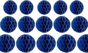 15pcs Honeycomb Balls Decorations 4'' 6'' 8'' Party Honeycomb Ball Flower Tissue Pom Poms Flower Ball Hanging Flower Balls for Baby Shower Birthday Wedding Nursery Decor(4'' 6'' 8'' Royal-Blue)