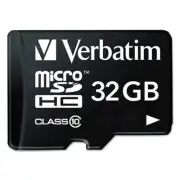 Verbatim microSDHC Card w/Adapter Class 10 32GB 44083