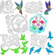 5 Pcs Bird Die Cuts for Card Making, AIFUDA 3D Wreath Metal Die Cuts Hummingbird Cutting Dies Carbon Steel Crafting DIY Scrapbooking Album Craft