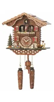 Quartz Cuckoo Clock Swiss house with music, turning dance.. TU 4209 QMT HZZG NEW