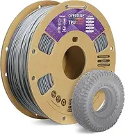 OVERTURE TPU Filament 1.75mm Flexible TPU Roll, 95A Soft 3D Printer Filament, 1kg Spool (2.2 lbs), Dimensional Accuracy +/- 0.02 mm(TPU Gray)