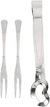 BIUDECO Stainless Steel Snails Fork Snail Tongs Kitchen Tableware Shellfish Tongs Easy to Handle