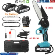 8IN1 6"Mini Electric Chainsaw Handheld Portable Wood Cutter Rechargeable Battery