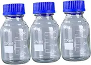 ABOOFAN 3Pcs Glass Reagent Bottles Chemical Sample Sealing Containers for Laboratories and Break Resistant Design Leakproof Performance for Liquid