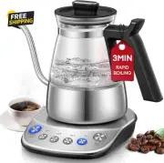 Gooseneck Electric Kettle, Glass Electric Tea Kettle with 4 Temperature Control