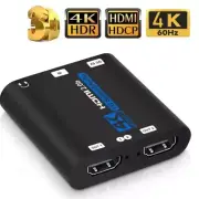4K 60Hz HDMI 2.0 1X2 Distributor Splitter HDR with 3.5mm Aux audio for PS5 Xbox