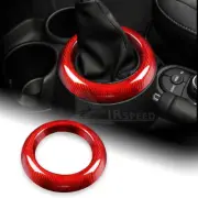 Red Gear Shift Panel Cover Hard Carbon Fiber For MINI F54 F55 F56 F57 F60 14-22 (for: Mini)