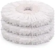 3 Pack Spin Mop Head Replacement Compatible with Mr.Clean, Microfiber Spin Mop Head Replacement, Round Shape, Machine Washable
