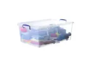 Superio Clear Stackable Storage Container with Wheels and Locking Lid (60 Quart)
