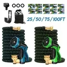 Water Garden Hose Flexible Expandable Pipe Car Wash W/ Spray Nozzle Gun 25-100FT