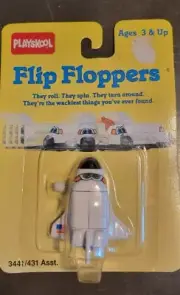 Vintage 1989 Playskool Flip Floppers Space Shuttle Roll Spin Turn Wacky Fun