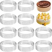 10Pcs Circular Tart Rings with Holes Stainless Steel Fruit Pie Quiches Cake Mousse Mold Kitchen Baking Mould 7cm