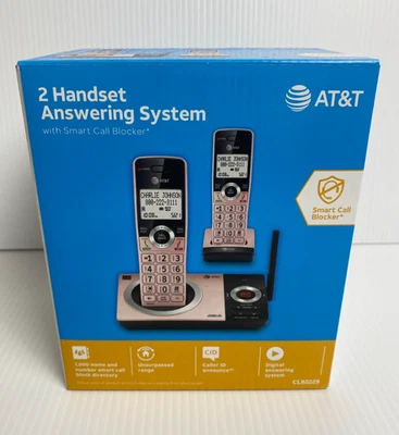 ATT CL82229 Cordless Phone 2 Handsets Rose Gold Digital Answering System