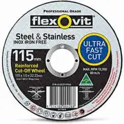 FLEXOVIT 115 x 1.0 x 22.2mm Steel & Stainless Cut Off Disc - MEGA INOX 66252919966