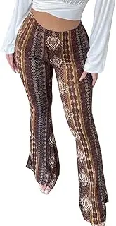 [YUZIBAO] Women's Flare Yoga Leggings High Waisted Boho Palazzo Wide Leg Pants Bell Bottoms