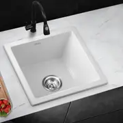Welba Kitchen Sink 38x38cm Granite Stone Sink Basin Single Bowl White