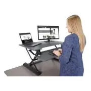 Victor High Rise Height Adjustable Standing Desk with Keyboard Tray, 36w x 31.25