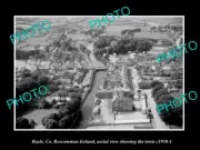 OLD POSTCARD SIZE PHOTO BOYLE ROSCOMMON IRELAND, TOWN AERIAL VIEW c1950 5