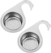 NAMOARLY 2pcs Filter Basket Sink Drain Basket Sink Drain Strainer Basket Kitchen Swan Sink Strainer Basket Kitchen Sink Drain Strainer Hanging Basket Strainer Tool Stainless Steel Silver