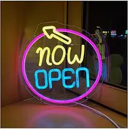 Hanging Art Neon Signs Now Open Neon Sign For Business, Bright Lighted Open For Stores, Restaurants Offices Retail Wall Table Decor Letter Lights 30cmx30cm