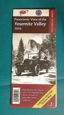 2025 - AAA ROAD MAP 2018 PANORAMIC VIEW YOSEMITE VALLEY 1916 HISTORIC MAP 7