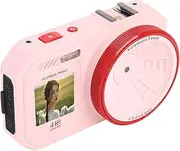 Dual Screens Digital Camera for Photography, 64MP Vlogging Cameras 2.8" Screen with 18X Digital Zoom, Compact Autofocus Video Camera for Travel (Pink)