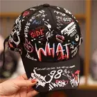 Tide WHAT Graffiti Women Summer Cotton Baseball Cap Peaked Cap Sports Hat