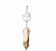 Tree of Life with PICTURE JASPER Double Terminated Point Necklace