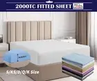 2000TC Ultra Soft Bed Fitted Sheet Microfibre Bottom Sheet Single Queen King Bed