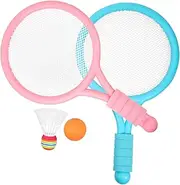 Totority 1 Set Badminton Racket Training Set Durable Lightweight Badminton Game Tool for Outdoor Sports Includes Rackets Shuttlecocks for Parent Interaction