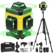 Laser Level, 4 X 360° Laser Level with Tripod, Self Leveling Laser Level 4D Gree