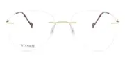 Oval Rimless Titanium Men's Glasses Online Gold Size 56 - Lenses Included - Private Health Rebate - Blue Light Block - SmartBuy Collection