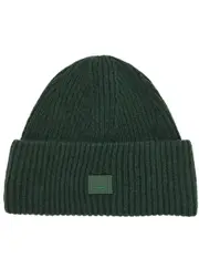 Acne Studios Pana Face Wool Beanie - Dark Green One Size