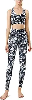 [YonYeHong] Women's Workout Suit Set Sport Bra High Waist Leggings Buttock Lift 2pcs Printed Yoga Suit Set