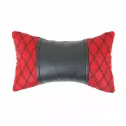 1x Car Seat Neck Pillow Head Shoulder Rest Pad Fabric PU Leather Red with Black (for: Honda Civic)