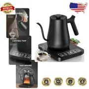 Elegant Gooseneck Electric Kettle with Temperature Control - Large LCD Screen