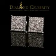 925 Sterling White Silver 0.96ct Cubic Zirconia Square Women Stud Earrings