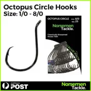 Octopus Circle Hooks, Fishing Hooks, Chemically Sharpened - Norsemen Tackle