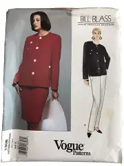 VOGUE AMERICAN DESIGNER 1308-BILL BLASS-LADIES JACKET-SKIRT-PANT PATTERN 6 810
