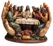 Kuntesetty Jesus of The Last Supper Acrylic Sign Christmas Decoration Waterproof Religious Desk Ornament Indoor Home Decorative Plaque