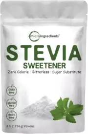 Micro Ingredients Stevia Sweetener Powder, 0 Calories, Sugar Substitute, 4 Lbs