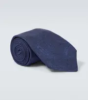 [Brunello Cucinelli] Brunello Cucinelli Paisley jacquard silk tie One Size blue