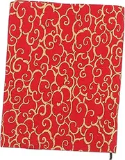 Angoily Fabric Book Sleeve Protector for Hardcover Textbooks Stylish Reusable Book Cover Pouch Washable Protector Case Elegant Red Design