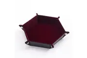 Hexagonal Velvet Dice Tray (Red)
