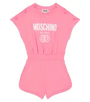 [Moschino Kids] Moschino Kids Printed cotton jersey playsuit Y 14 pink