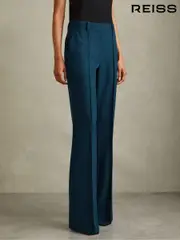 Reiss Teal Jade Wool Blend Wide Leg Suit Trousers (C76514) | $350