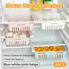 4x Fridge Storage Basket Organizer Egg Rack Refrigerator Shelf Bins for Kitchen