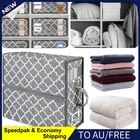 AU Quilt Storage Box with Zipper & Handle for Bedsheets Blankets Quilts (Grey)